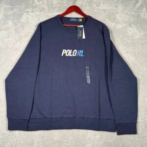 Ralph Lauren Sweatshirt Mens XL Blue Spell Out Sweater Pullover Crewneck